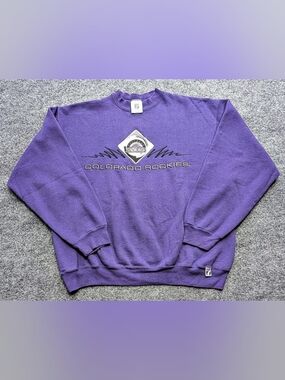 Logo 7 Colorado Rockies MLB Purple Sweatshirt Size XL